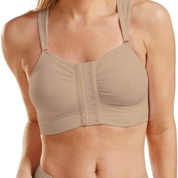 Carefix Women's Bella Front Closure Comfort Sleep Bra Beige Sz XL - Picture 2 of 6